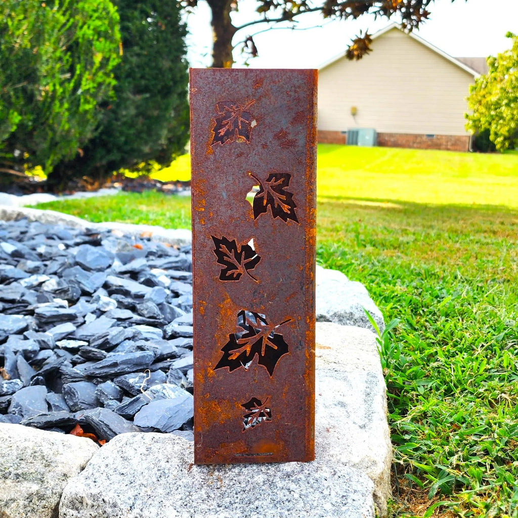 Autumn Leaves Metal Garden Column