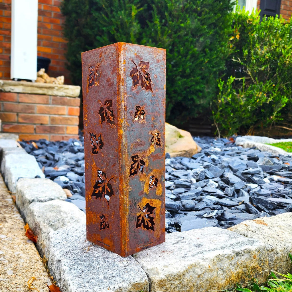 Autumn Leaves Metal Garden Column