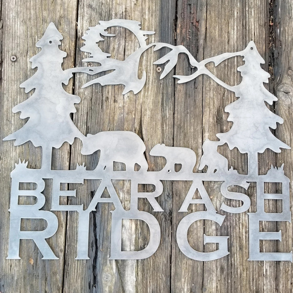 Mountain Bear Metal Wall Art – Rustic Cabin & Lodge Home Decor