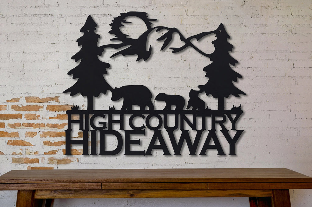 Mountain Bear Metal Wall Art – Rustic Cabin & Lodge Home Decor