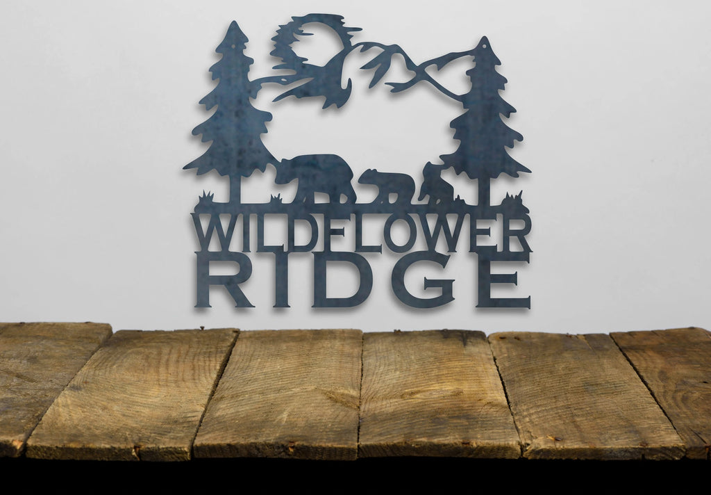 Mountain Bear Metal Wall Art – Rustic Cabin & Lodge Home Decor