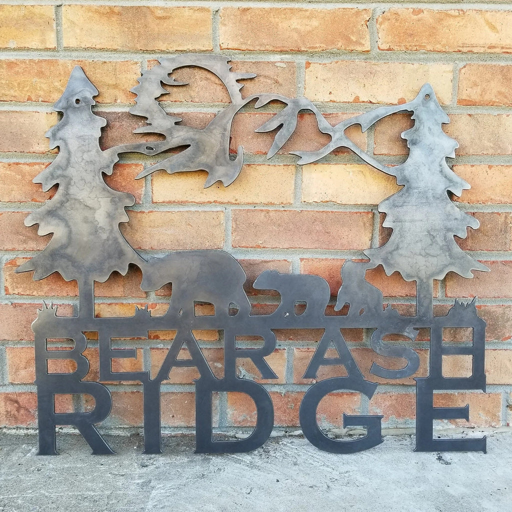 Mountain Bear Metal Wall Art – Rustic Cabin & Lodge Home Decor