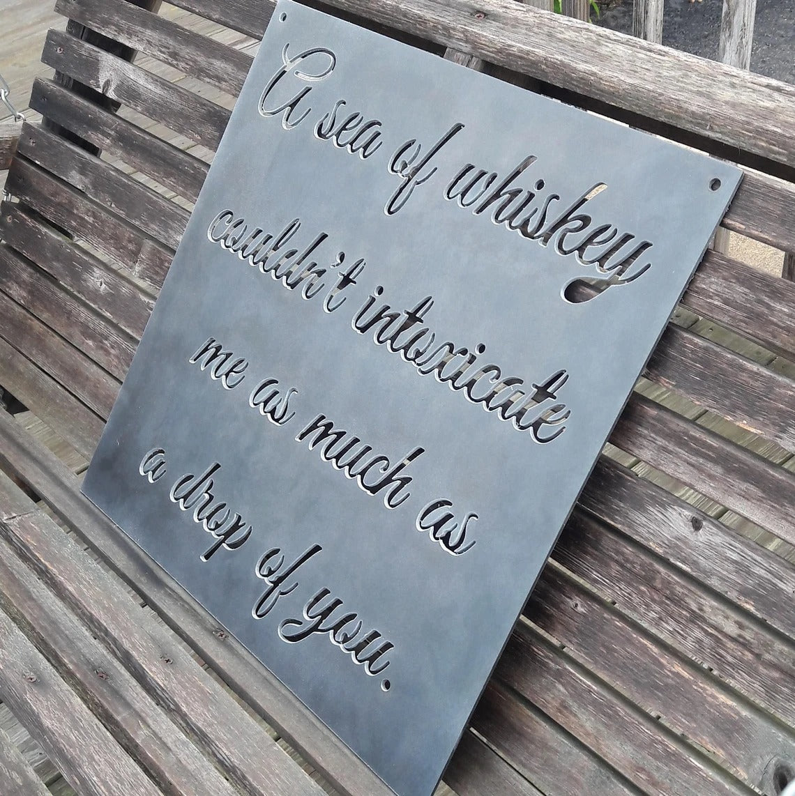 Metal Quote Wall Art – Cursive Word Wall Decor for Home & Office