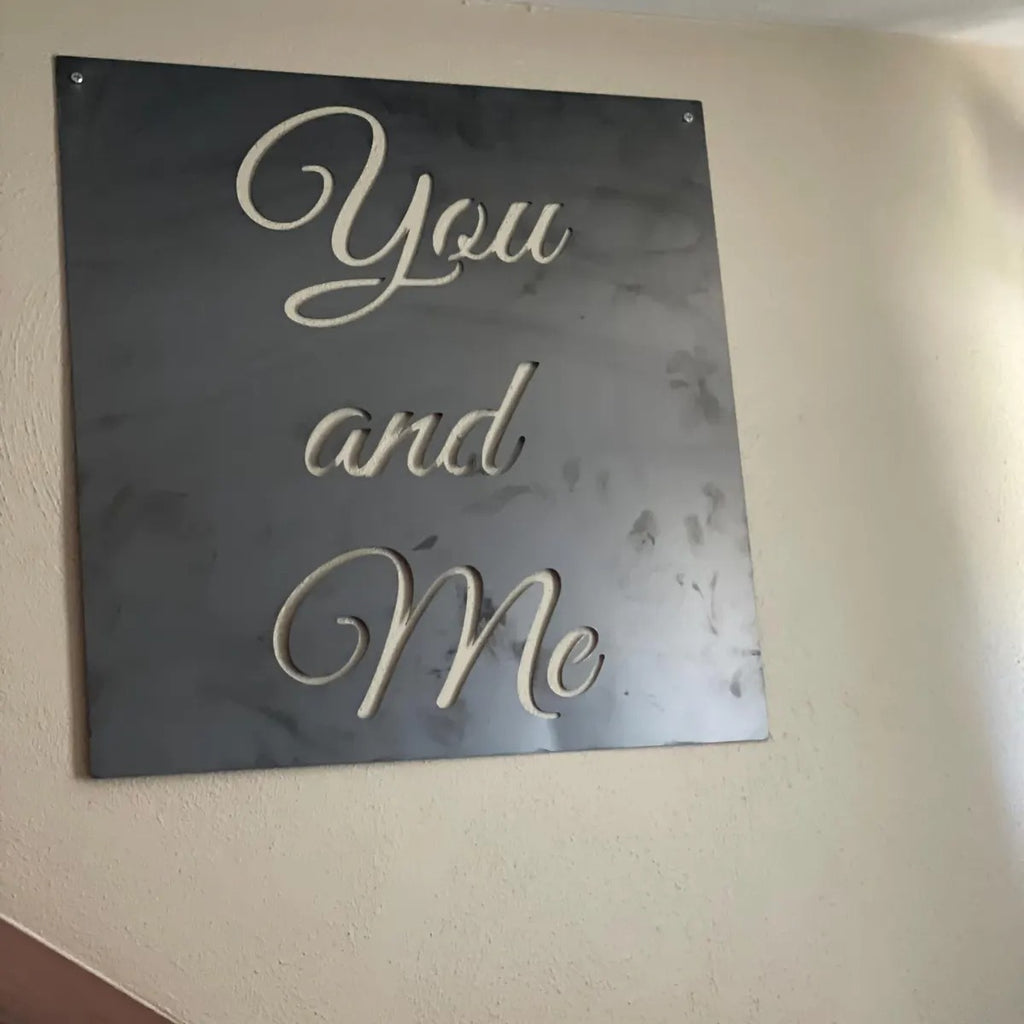 Metal Quote Wall Art – Cursive Word Wall Decor for Home & Office