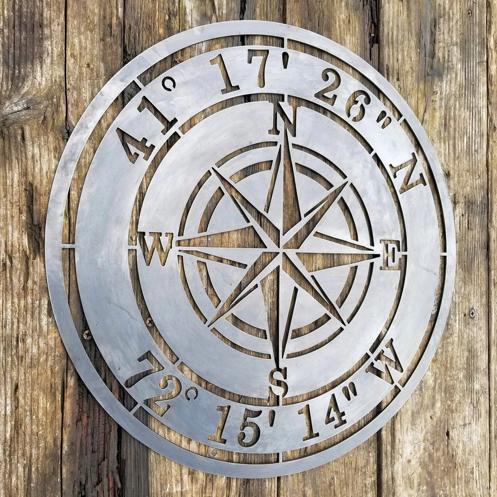Compass Rose Metal Wall Art – Nautical-Inspired Wall Decor for Home & Outdoor Spaces