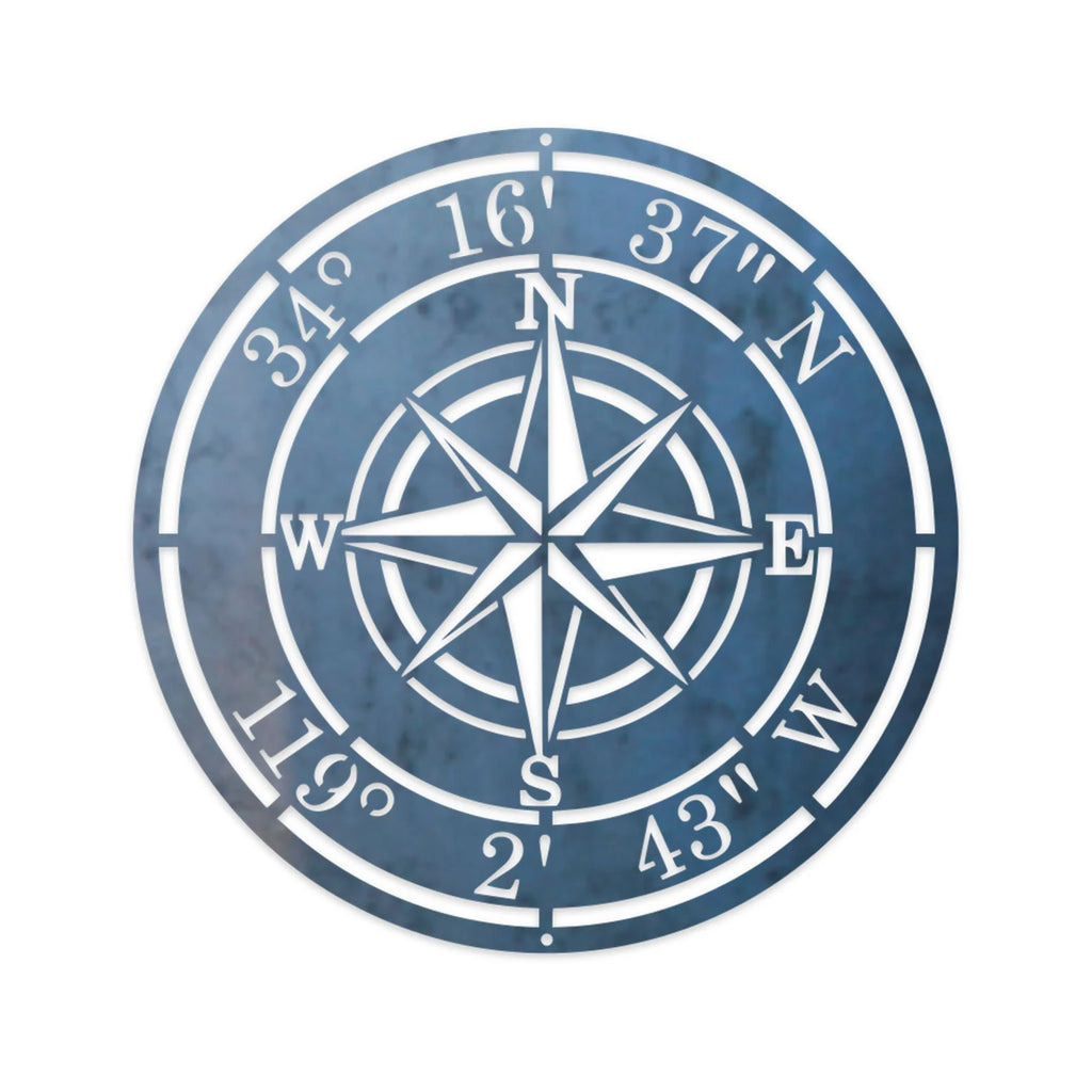 Compass Rose Metal Wall Art – Nautical-Inspired Wall Decor for Home & Outdoor Spaces